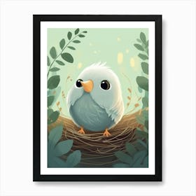 Cute Nestling Scandinavian Style Illustration 3 Art Print