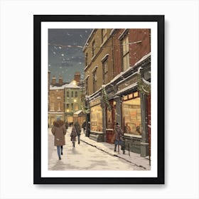 Vintage Winter Illustration Dublin Ireland 1 Art Print