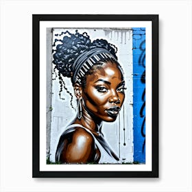 Graffiti Mural Of Beautiful Black Woman 377 Art Print