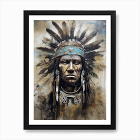 Indian Chief, Native american art Art Print