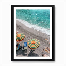 Montorosso Al Mare Italy Beach Umbrellas Umbrella Ocean Beach 3x4 Art Print