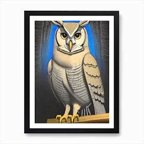 Wood-colored owl Art Print