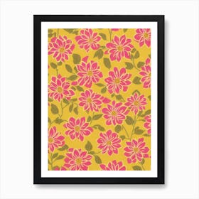 Dahlia Imperialis Floral Print Retro Pattern 2 Flower Art Print