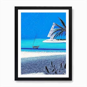 Turks And Caicos Pointillism Style Tropical Destination Art Print