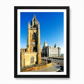 St Nicholas Church And Royal Liver Building Art Print