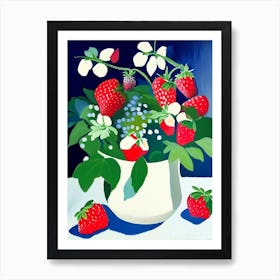 Alpine Strawberries, Plant Abstract Still Life 2 Art Print