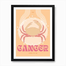 Orange Zodiac Cancer Affiche