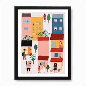 Tokyo Scene, Tiny People And Illustration 2 Art Print