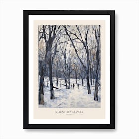 Winter City Park Poster Mount Royal Park Montreal Canada 1 Poster