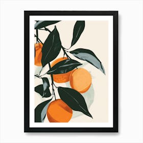 Clementines Close Up Illustration 2 Art Print