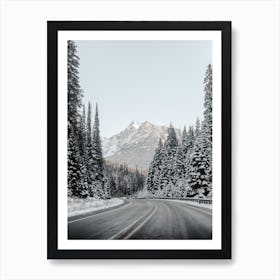 Snowy Mountain Road Art Print