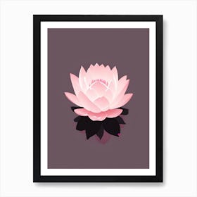 A Pink Lotus In Minimalist Style Vertical Composition 9 Art Print