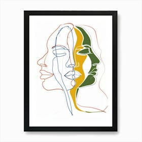 Simplicity Lines Woman Abstract Portraits 7 Art Print