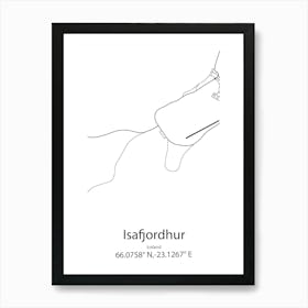 Isafjordhur,Iceland Minimalist Map Art Print