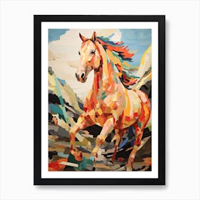 A Horse Painting In The Style Of Collage 1 Art Print