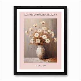 Classic Flowers Market Carnation Floral Poster 1 Art Print