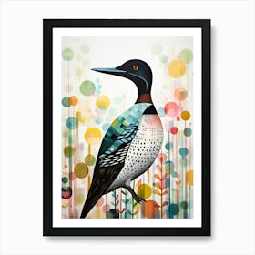 Bird Painting Collage Common Loon 3 Art Print