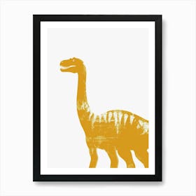 Mustard Dinosaur Silhouette 1 Art Print