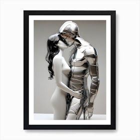 Kissing Couple Art Print