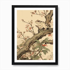 Vintage Japanese Frog Burrow 4 Art Print