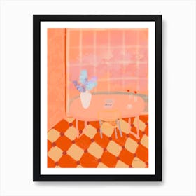 Home Office Views, Pink Room With A View Art Print