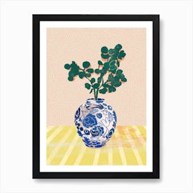 Blue China Vase Art Print