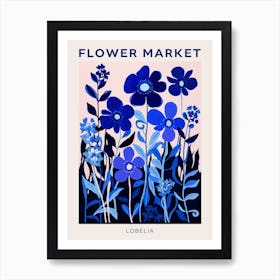 Blue Flower Market Poster Lobelia 3 Art Print