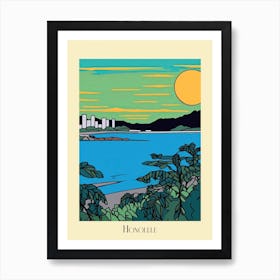 Poster Of Minimal Design Style Of Honolulu Hawaii, Usa 2 Art Print