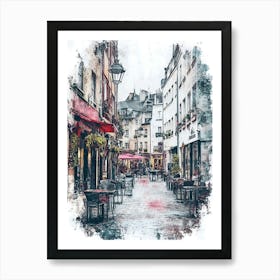 Paris Street Canvas Print Art Print