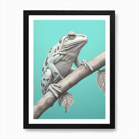 Cyan Frog Desert Wave 3 Art Print