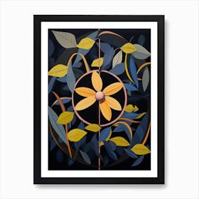 Black Eyed Susan 4 Hilma Af Klint Inspired Flower Illustration Art Print