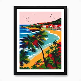 Carlisle Bay Beach, Barbados Hockney Style Art Print