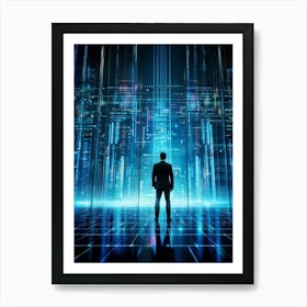 Cyber Intelligence Technology At The Forefront Enhancing Business Operations Abstract Digital Netw (4) Art Print