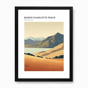 Queen Charlotte Track New Zealand 3 Hiking Trail Landscape Poster Art Print