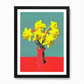 Daffodils Pop Art Andy Warhol Style 2 Art Print