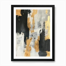 Abstract Gold And Black Painting 8 Art Print