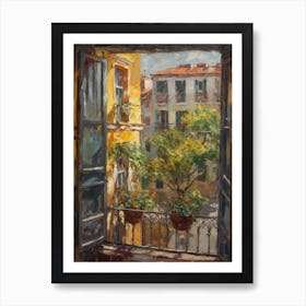 Window View Of Buenos Aires In The Style Of Impressionism 3 Art Print