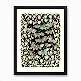 Swarm Of Bees 1 William Morris Style Art Print