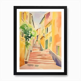 Brescia, Italy Watercolour Streets 2 Art Print