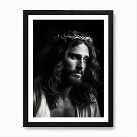 Black And White Photograph Of Jesus Christ Art Print