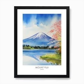 Mount Fuji 4 Watercolour Travel Poster Art Print