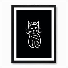 Minimalist Sketch Cat Line Drawing 2 Art Print