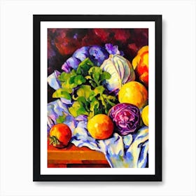 Red Cabbage 3 Cezanne Style vegetable Art Print