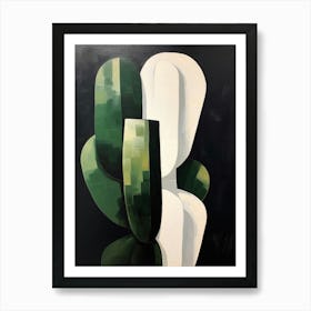 Modern Abstract Cactus Painting Bishops Cap Cactus 1 Art Print