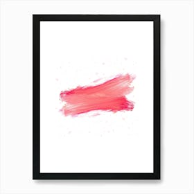 Pink Brush Stroke On White Background Art Print
