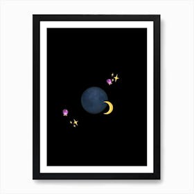 Moon And Stars Art Print