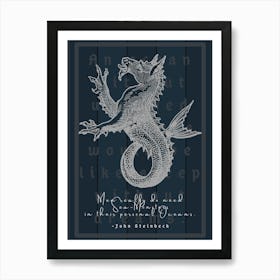 Sea Monsters Steinbeck Quote Art Print