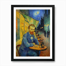 Caféterrasse Am Abend Vincent van Gogh, Impressionismus Selbstportät Art Print