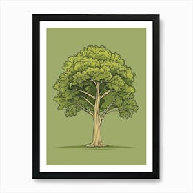 Sycamore Tree Minimalistic Drawing 1 Art Print