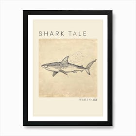 Whale Shark Vintage Illustration 2 Poster Art Print